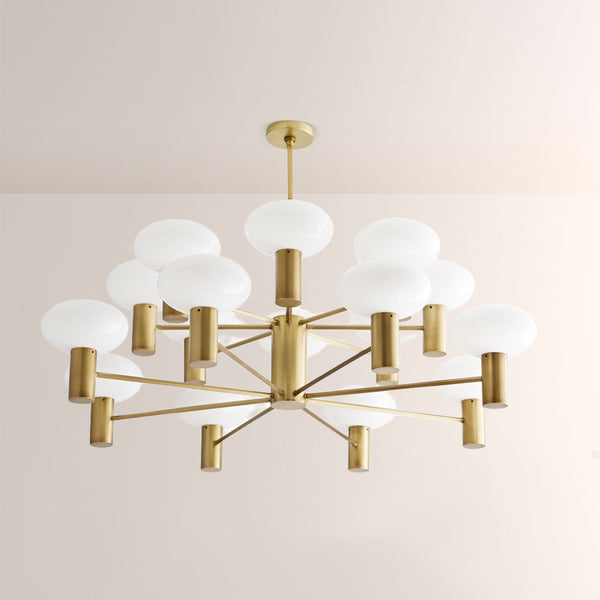 Broad Two-Layer Round Chandelier