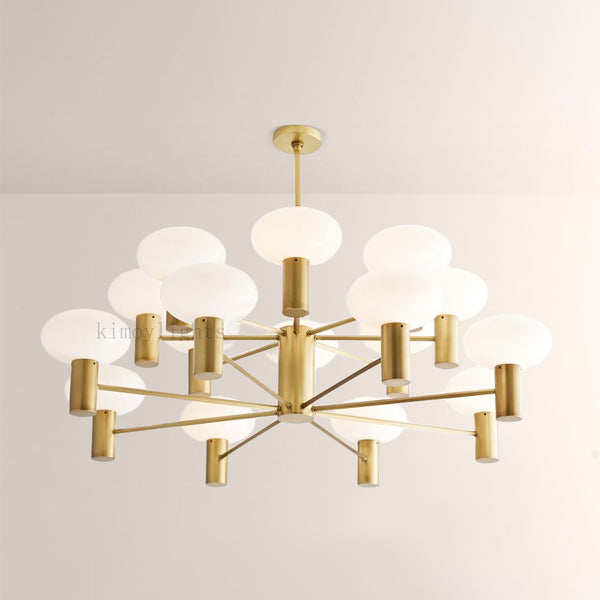 Broad Two-Layer Round Chandelier