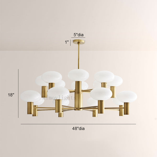Broad Two-Layer Round Chandelier