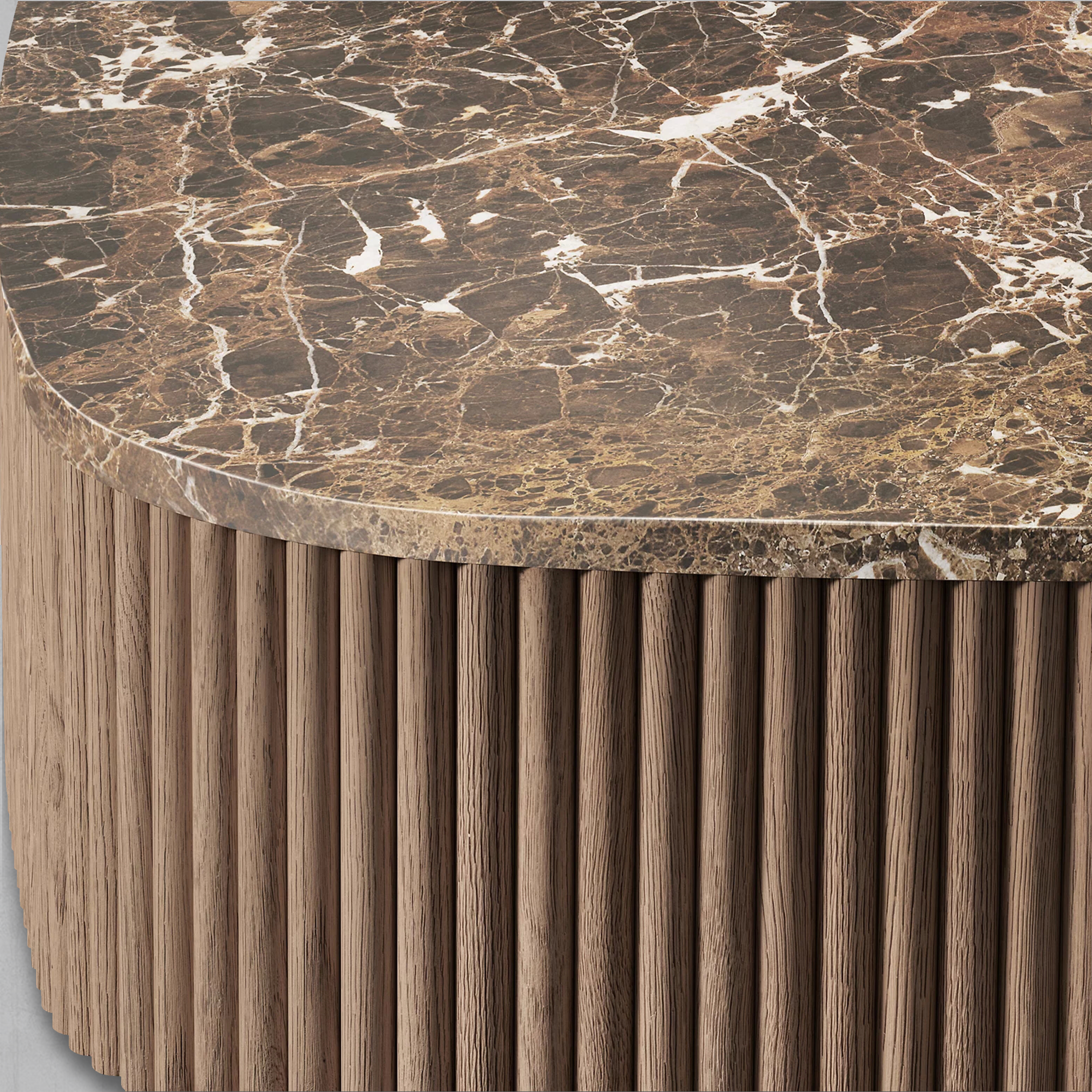Mulholland Oak Wood & Stone Coffee Table