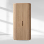 Byron Reeded White Oak Tall Cabinet