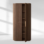 Byron Reeded White Oak Tall Cabinet
