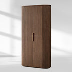 Byron Reeded White Oak Tall Cabinet