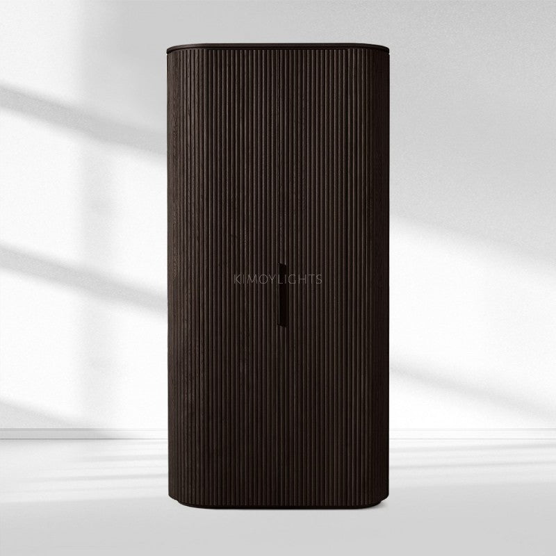 Byron Reeded White Oak Tall Cabinet