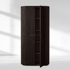 Byron Reeded White Oak Tall Cabinet