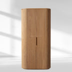 Byron Reeded White Oak Tall Cabinet