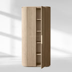 Byron Reeded White Oak Tall Cabinet