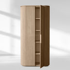 Byron Reeded White Oak Tall Cabinet