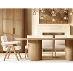 Byron Reeded White Oak Tall Cabinet