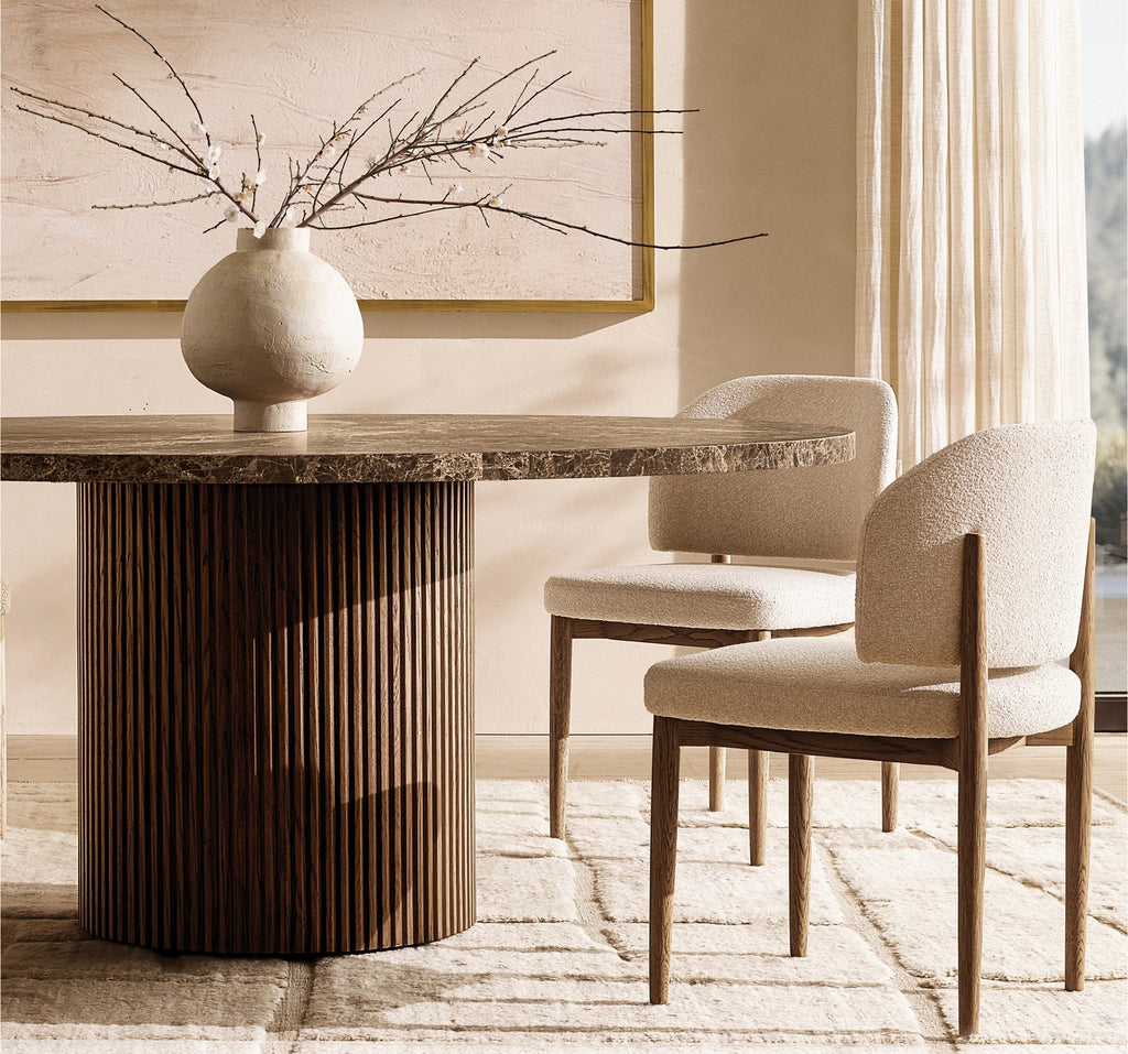 Byron Emperador Round Modern Dining Table