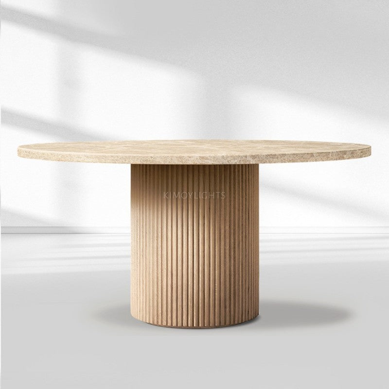Byron Emperador Round Modern Dining Table