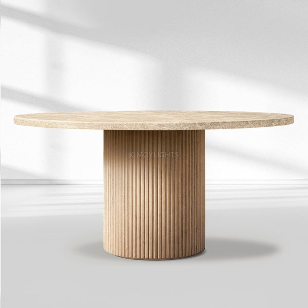 Byron Emperador Round Modern Dining Table