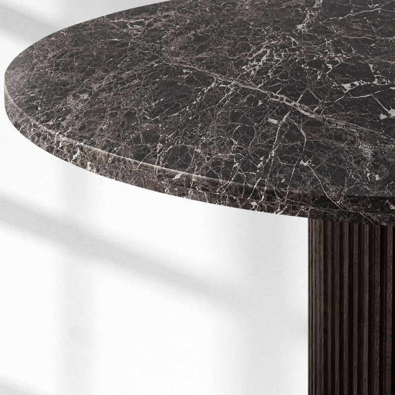 Byron Emperador Round Modern Dining Table