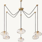 Cabrette Clear Glass Suspended Chandelier 84"