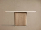 Caden Console Table in Wood and Stone Modern Design
