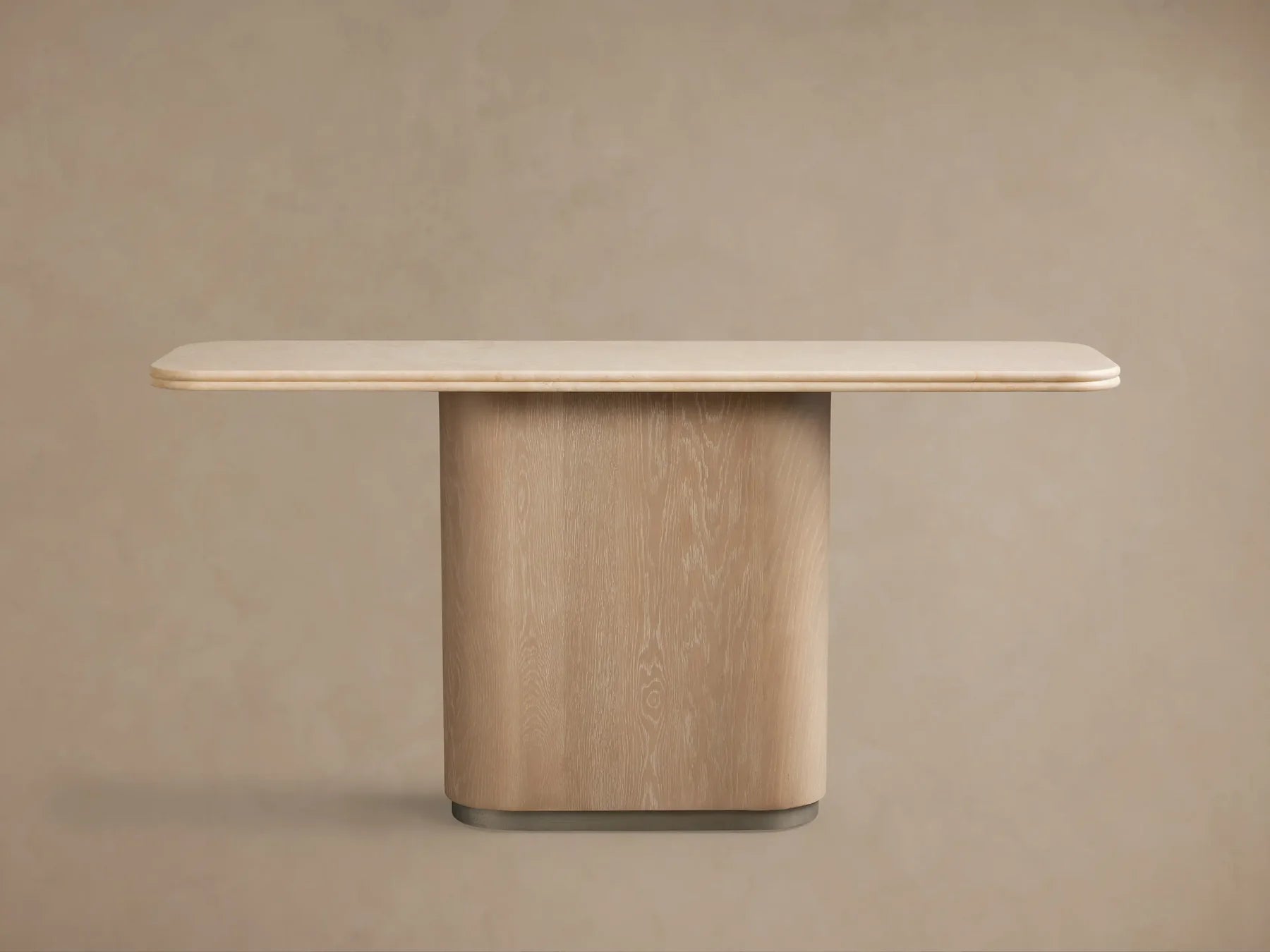 Caden Console Table in Wood and Stone Modern Design