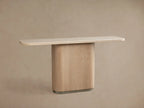 Caden Console Table in Wood and Stone Modern Design