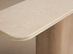 Caden Console Table in Wood and Stone Modern Design