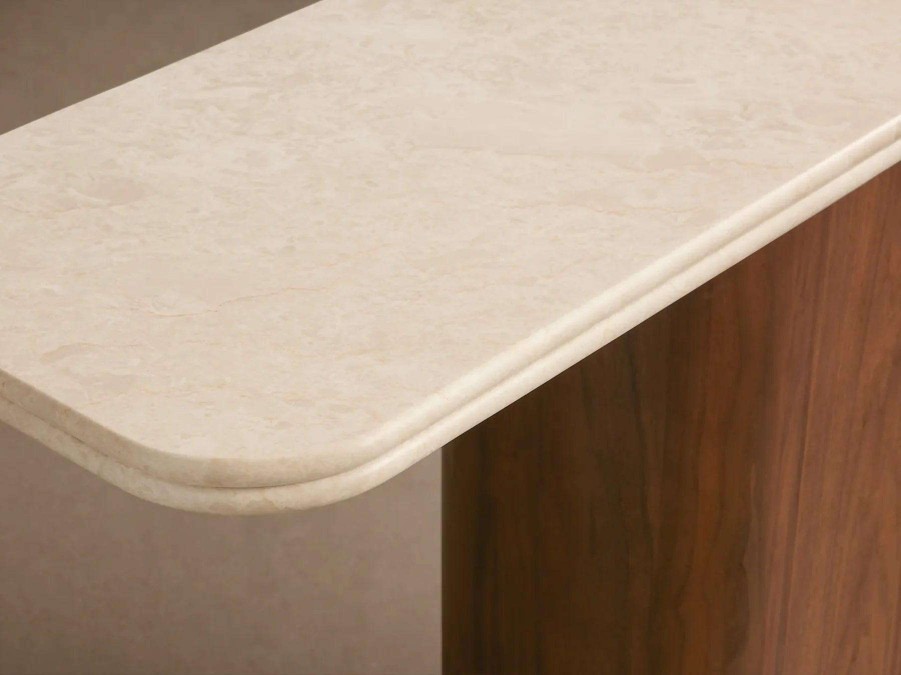 Caden Console Table in Wood and Stone Modern Design