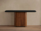 Caden Console Table in Wood and Stone Modern Design