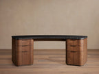 Caden Executive Desk with Storage and Marble