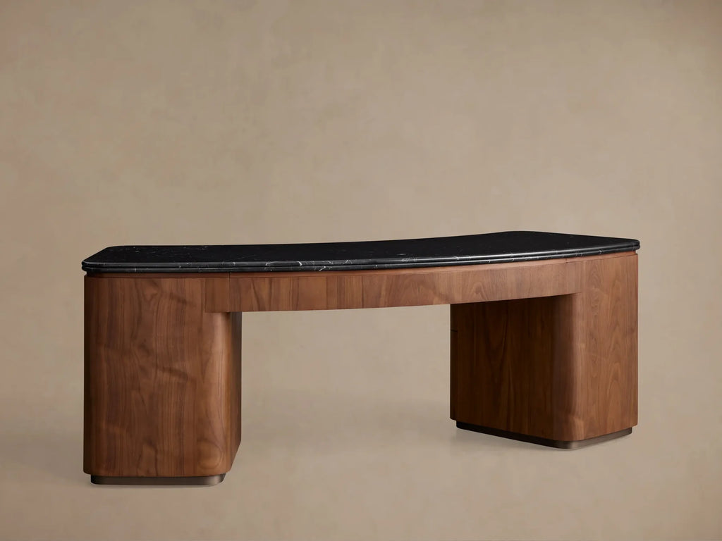 Caden Executive Desk with Storage and Marble