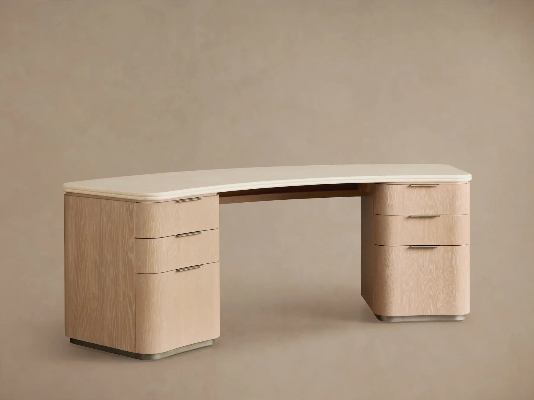 Caden Executive Desk with Storage and Marble