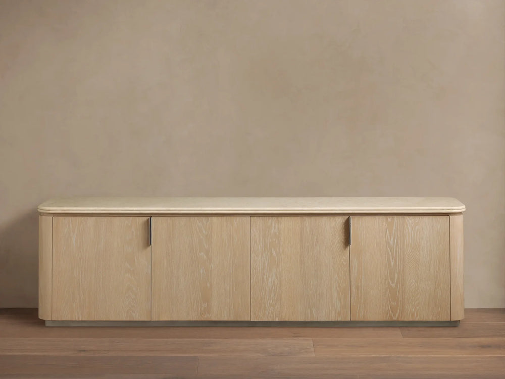 Caden Media Console with Marble Stone Top