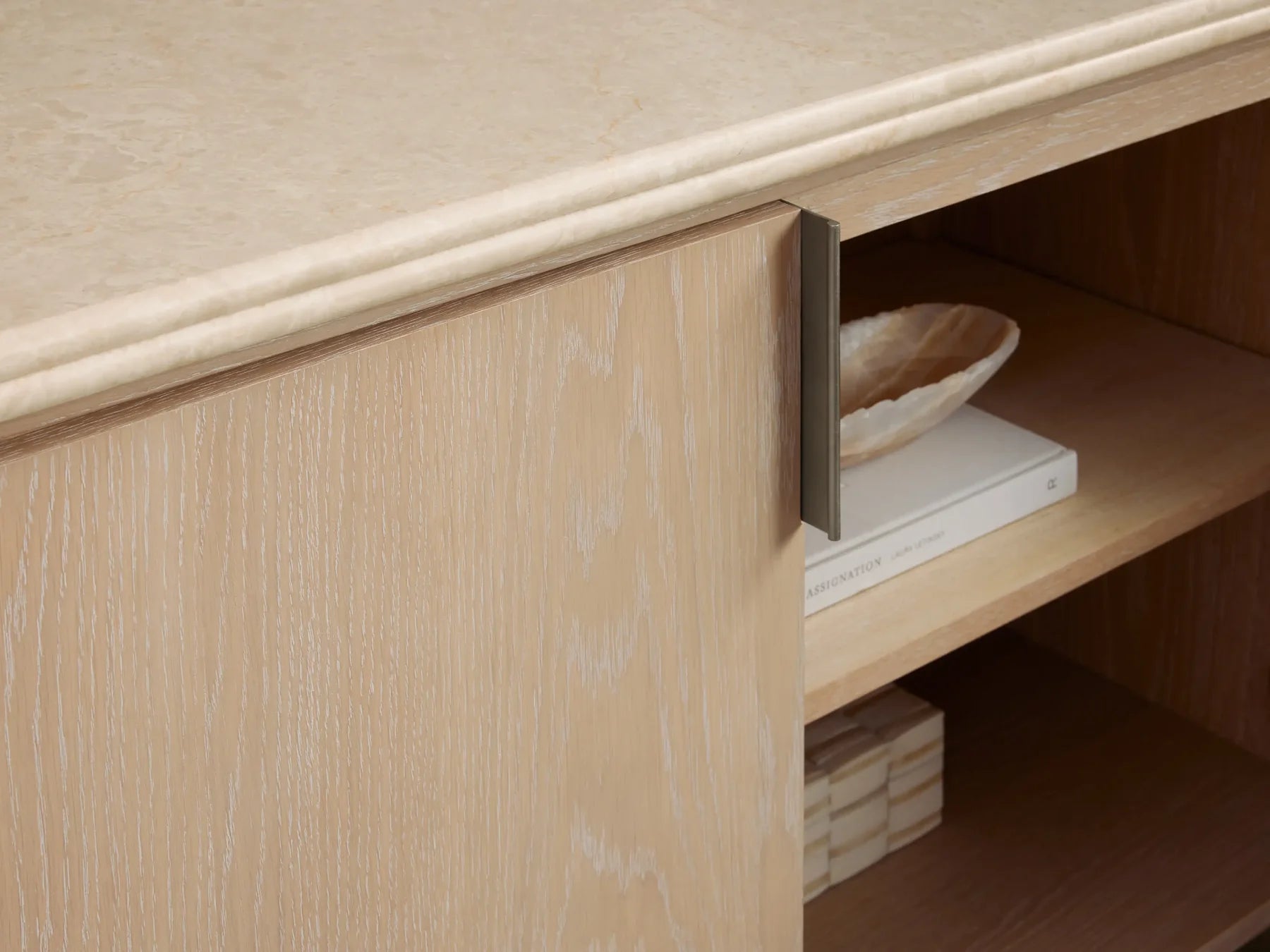 Caden Media Console with Marble Stone Top
