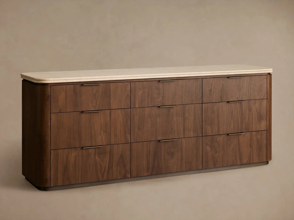 Caden Nine Drawer Dresser with Stone Top