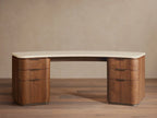 Caden Executive Desk with Storage and Marble