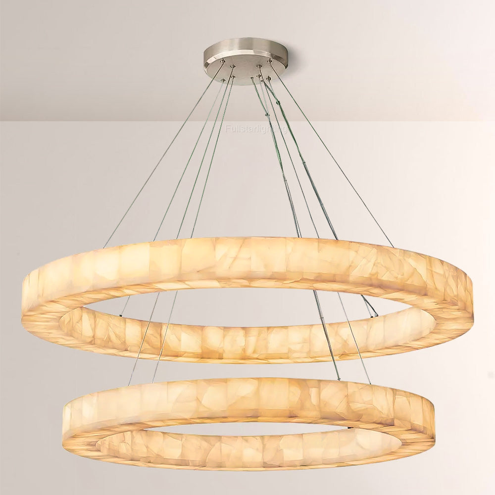 Erater 2-Tier Round Calcite Chandelier 50"