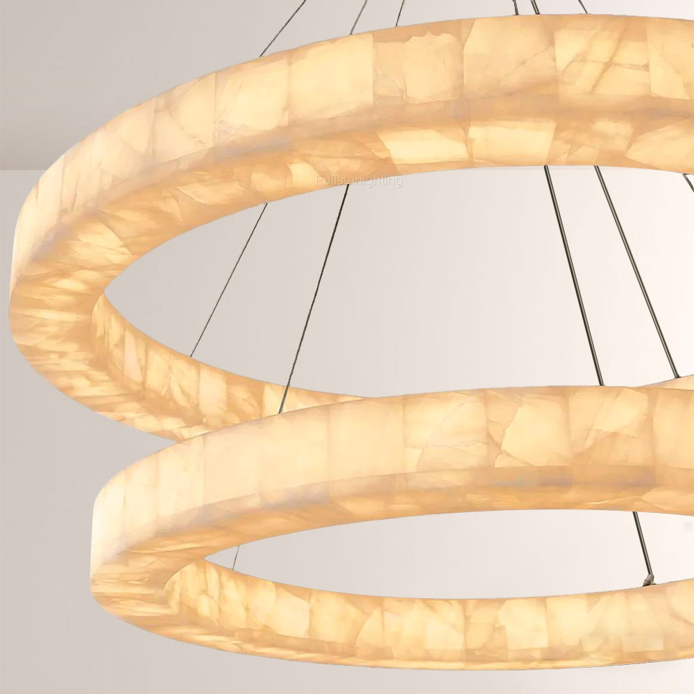 Erater 2-Tier Round Calcite Chandelier 50"