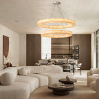 Erater 2-Tier Round Calcite Chandelier 48"