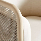 Cane Back Whitewash Swivel Accent Chair