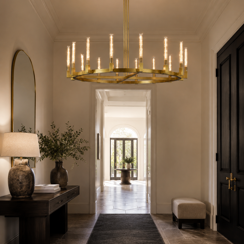 Cannele Glass Round Chandelier 72''