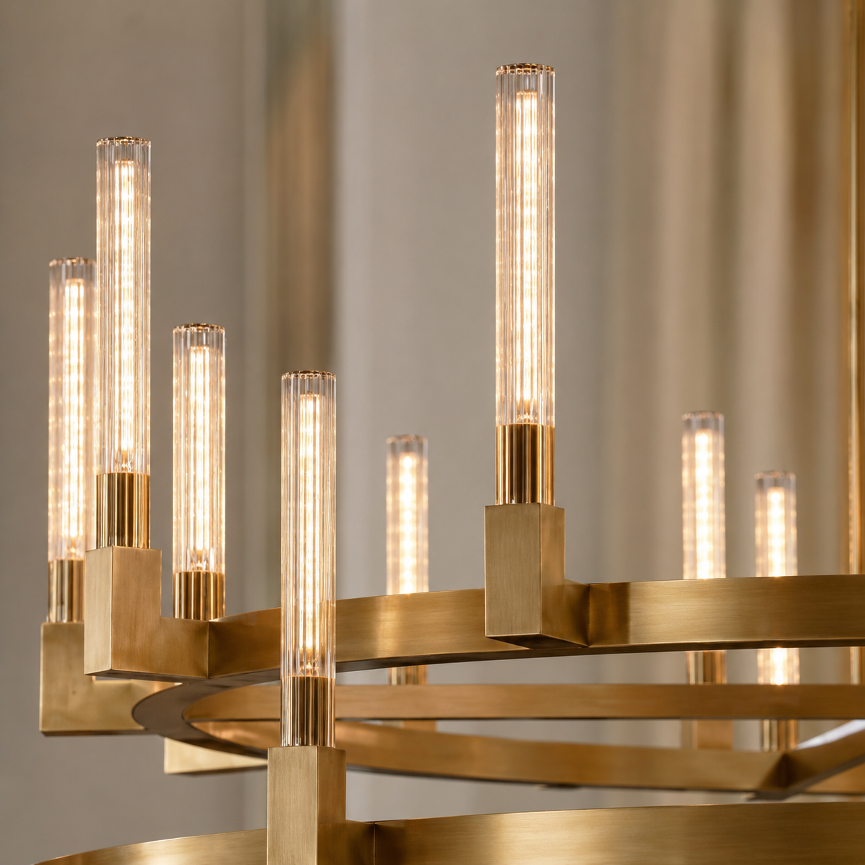 Cannele Glass Round Chandelier 72''