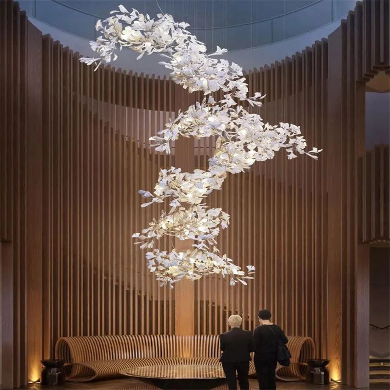 Ceramic Ginkgo Luxury Branch Chandelier- kimoylights