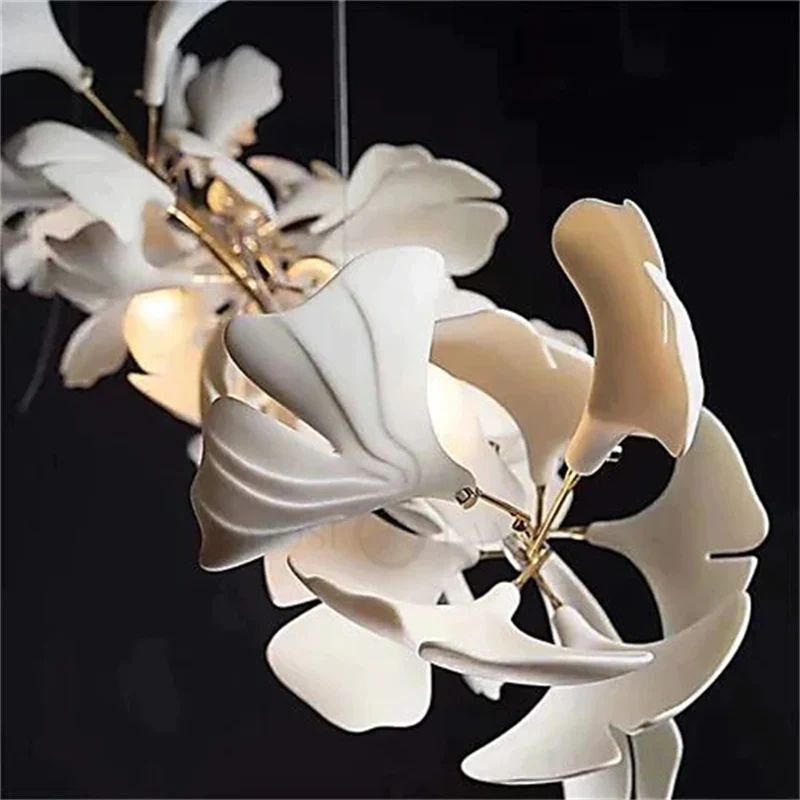 Ceramic Ginkgo Luxury Branch Chandelier - kimoylights