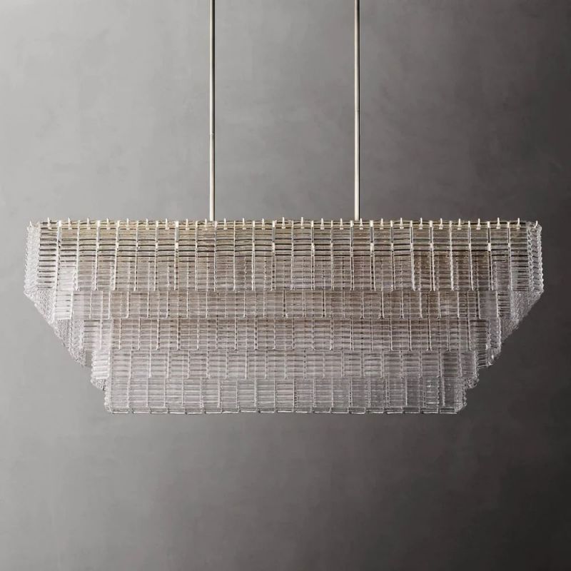 Chan Clear Rectangle Chandelier 59"