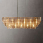 Chan Clear Rectangle Chandelier 77"