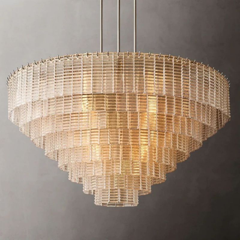 Calen Clear Round Chandelier 52"
