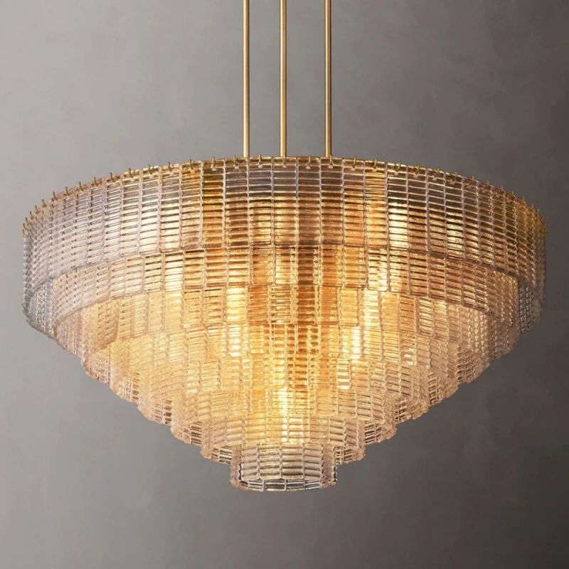 Calen Clear Round Chandelier 52"
