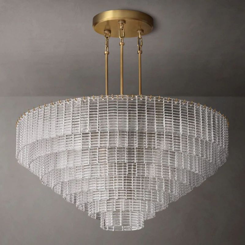 Calen Clear Round Chandelier 52"