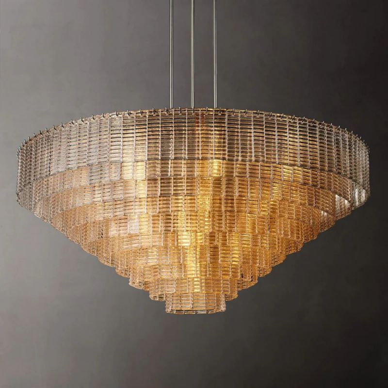 Calen Clear Round Chandelier 65"