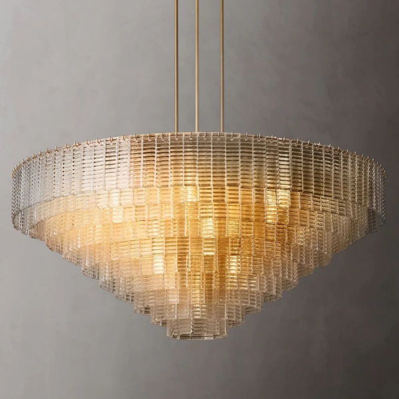 Calen Clear Round Chandelier 65"