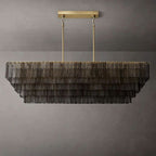 Chan Smoke Rectangle Chandelier 77"