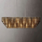 Chan Smoke Rectangle Chandelier 77"