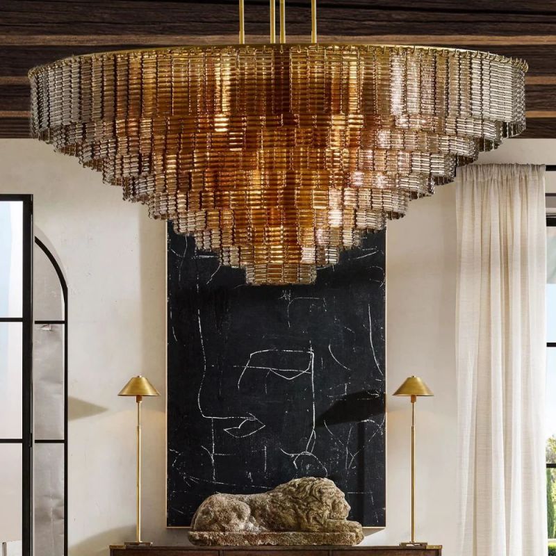 Chan Smoke Round Chandelier 52"