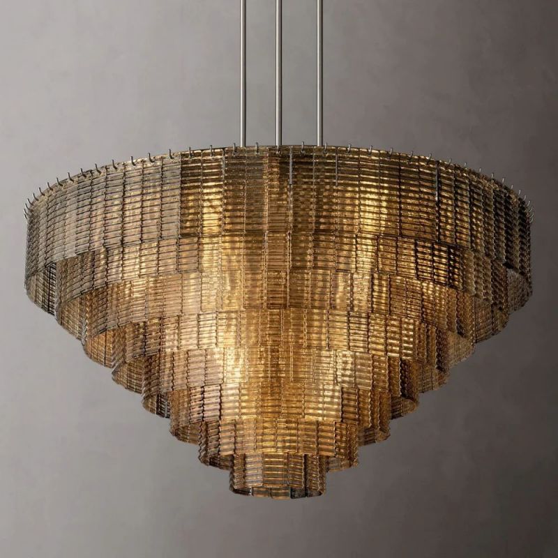 Chan Smoke Round Chandelier 52"